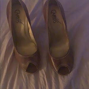 Bungalow brown Carlos peep toe
